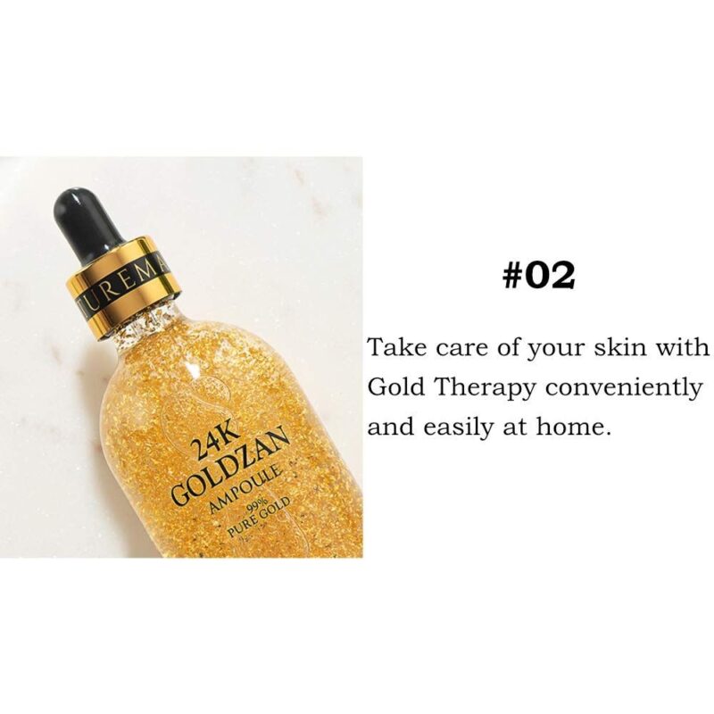 24K Goldzan Facial Serum Ampoule Pure Gold 99.9% Maison De Nature 100 ml Made in Korea. - Image 4