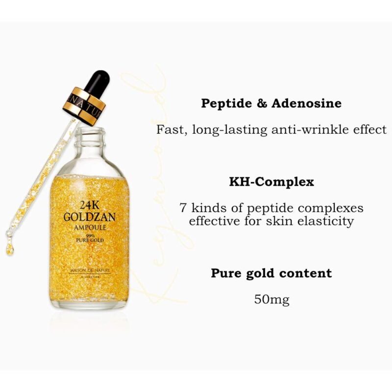 24K Goldzan Facial Serum Ampoule Pure Gold 99.9% Maison De Nature 100 ml Made in Korea. - Image 6