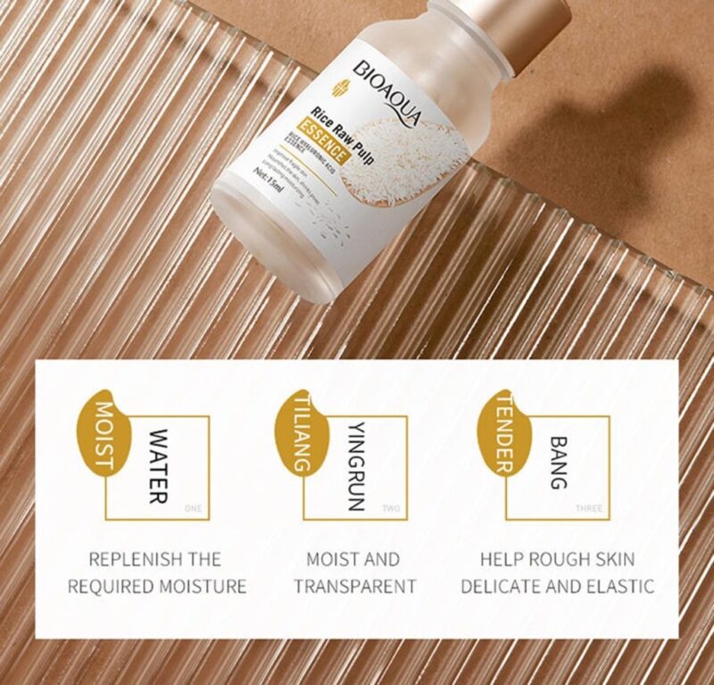 Bioaqua Rice Serum Natural Moisturizing Anti Aging Skin Care Face (15ml) - Image 3